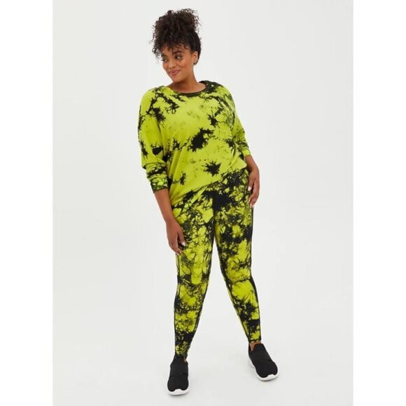 Torrid Green French Tie Dye Active Sweatshirt 3x - Picture 4 of 13